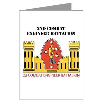 2CEB - M01 - 02 - 2nd Combat Engineer Battalion with Text - Greeting Cards (Pk of 20) - Click Image to Close
